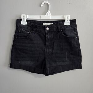 Ardene 82 Washed Black High Rise Denim Shorts | Size 7